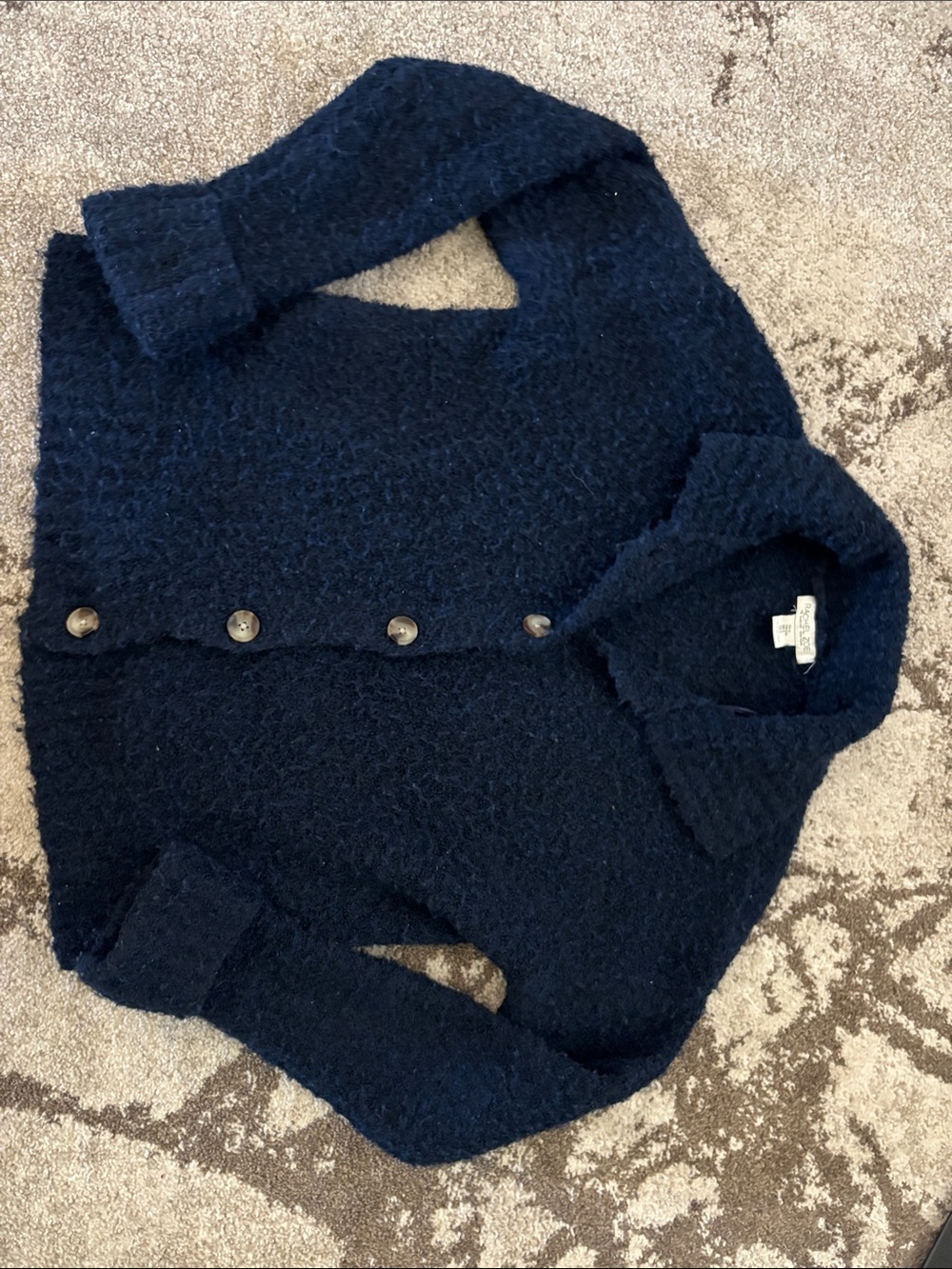 Rachel Zoe - Textured Navy Button-Up Cardigan!!
